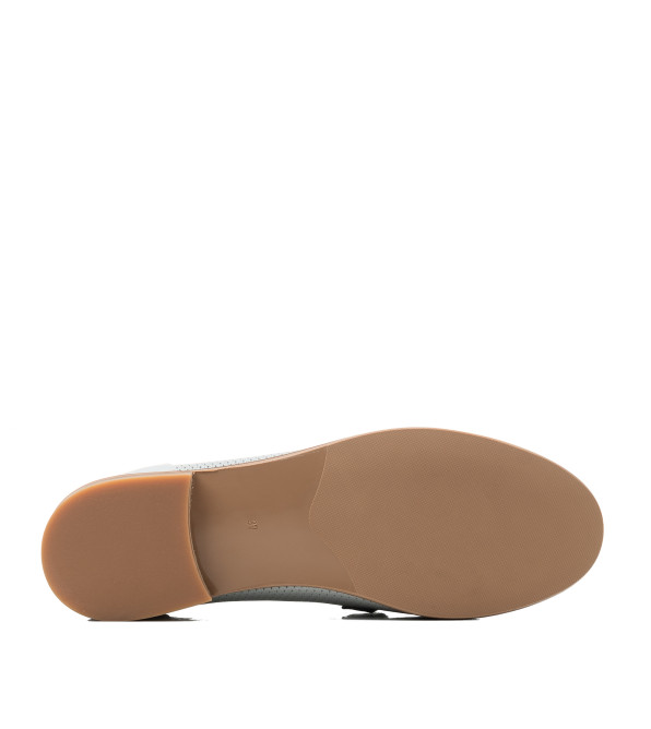 Туфли лоферы женские голубые кожаные Heya Shoes 1049ТZ-В