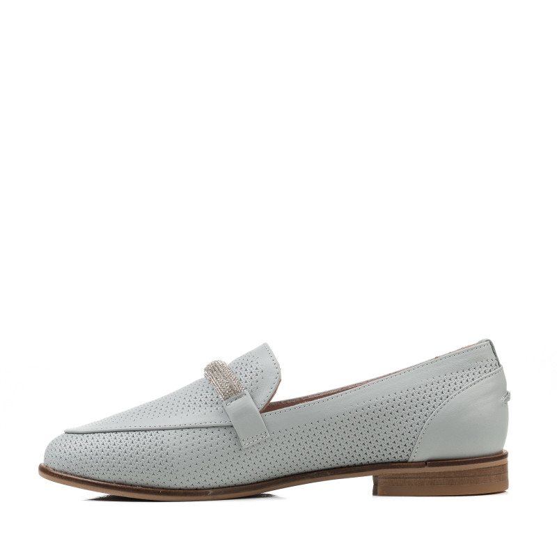 Туфлі лофери жіночі блакитні шкіряні  Heya Shoes 1049ТZ-В