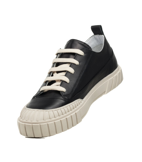 Кеды женские кожаные чорные Evromoda 1051ТZ