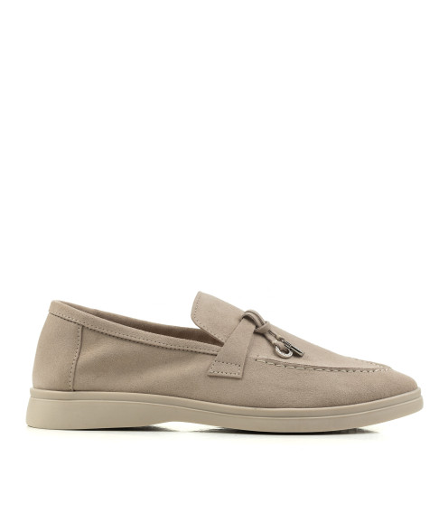 Туфли женские замшевые бежевые Loro Piana 1077ТZ