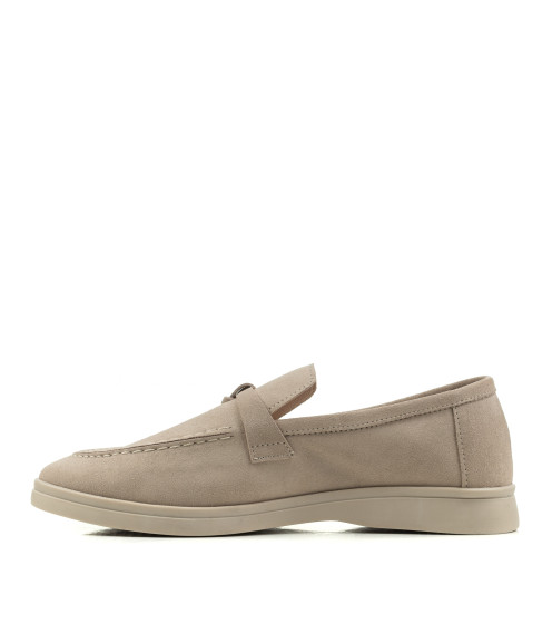 Туфли женские замшевые бежевые Loro Piana 1077ТZ