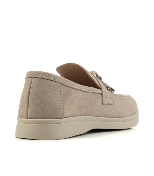 Туфли женские замшевые бежевые Loro Piana 1077ТZ