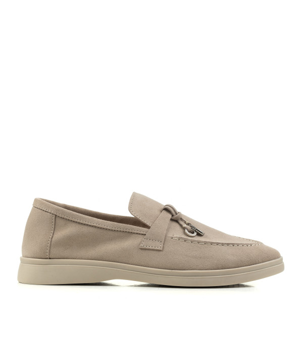 Туфли женские замшевые бежевые Loro Piana 1077ТZ