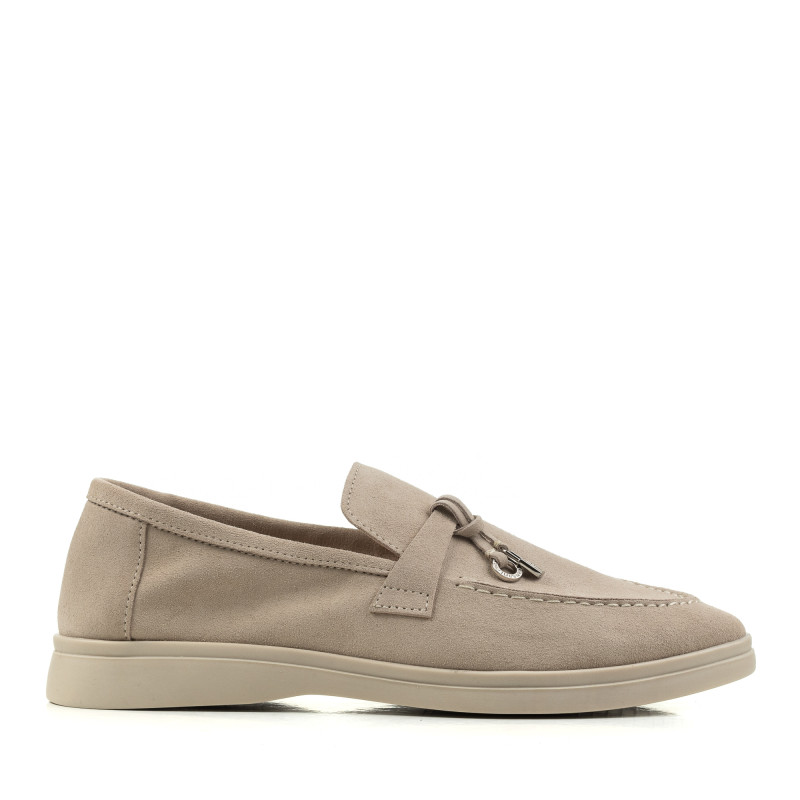 Туфли женские замшевые бежевые Loro Piana 1077ТZ