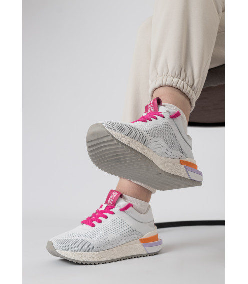 Кросовки женские белые кожаные с перфорацией Evromoda 1083ТZ-A