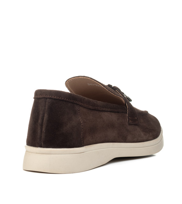 Женские лоферы шоколадного цвета Loro Piana 1098ТZ-E