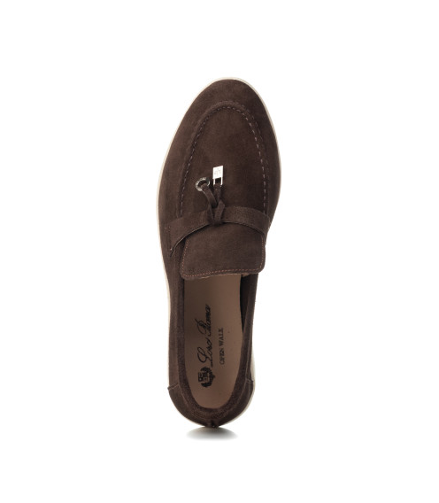 Женские лоферы шоколадного цвета Loro Piana 1098ТZ-E