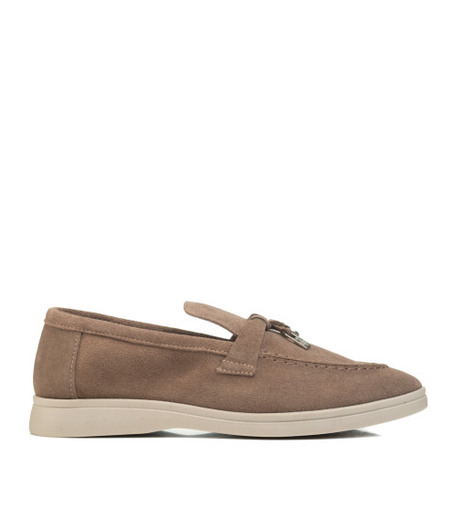 Женские лоферы цвета мокко Loro Piana 1098ТZ-F