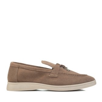 Женские лоферы цвета мокко Loro Piana 1098ТZ-F