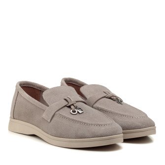 Туфли лоферы женские замшевые серые All shoes 892ТZ-D Туфли лоферы женские замшевые серые All shoes 892ТZ-D