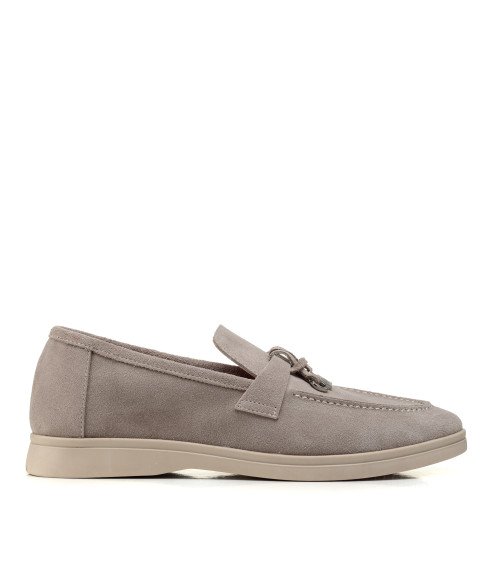 Туфлі лоферы жіночі замшеві сірі All shoes 892ТZ-D
