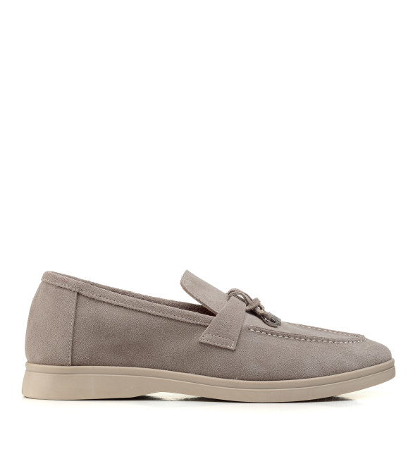 Туфлі лоферы жіночі замшеві сірі All shoes 892ТZ-D