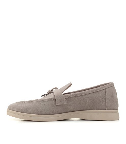 Туфлі лоферы жіночі замшеві сірі All shoes 892ТZ-D