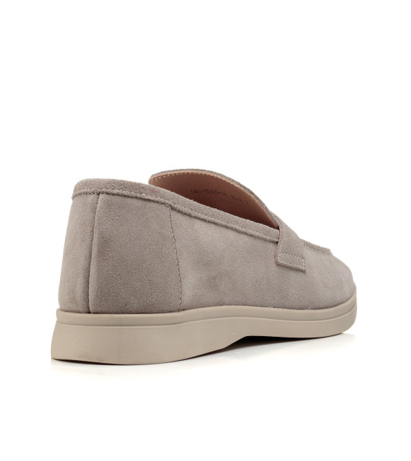 Туфлі лоферы жіночі замшеві сірі All shoes 892ТZ-D