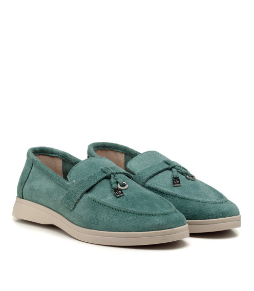Туфли лоферы женские замшевые на низком ходу All shoes 892ТZ-С