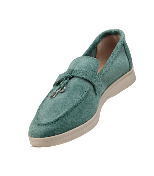 Туфли лоферы женские замшевые на низком ходу All shoes 892ТZ-С
