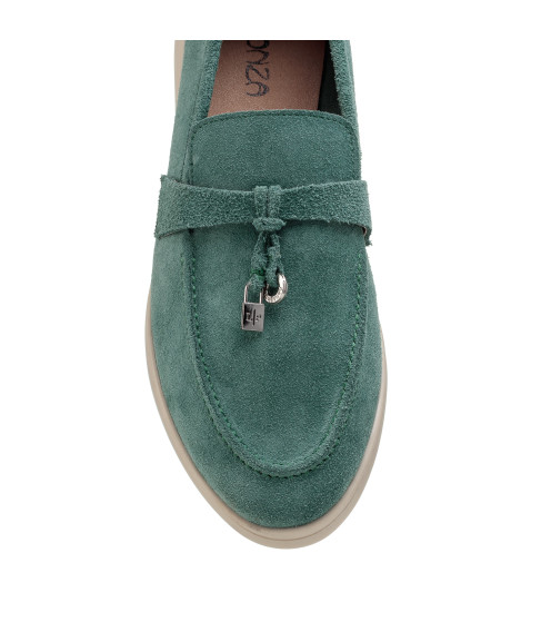 Туфли лоферы женские замшевые на низком ходу All shoes 892ТZ-С