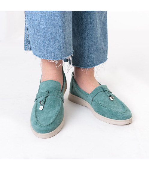 Туфли лоферы женские замшевые на низком ходу All shoes 892ТZ-С