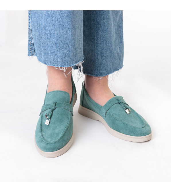Туфли лоферы женские замшевые на низком ходу All shoes 892ТZ-С