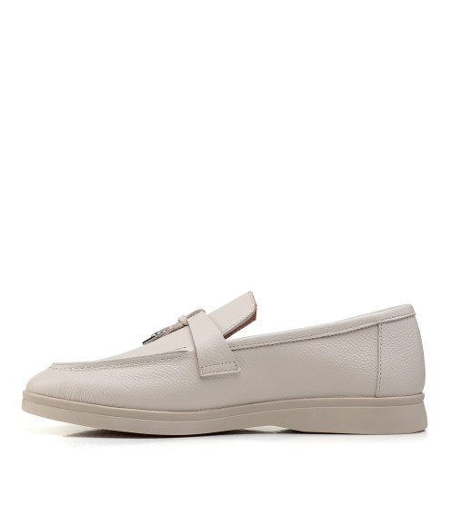 Туфлі лофери жіночі бежеві шкіряні All shoes 892ТZ-В