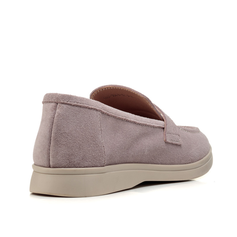 Туфлі лофери жіночі замшеві пудрові All shoes 892ТZ-Е