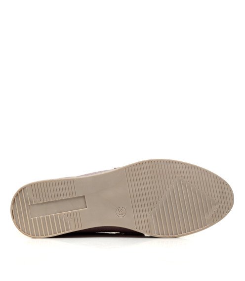Туфли лоферы женские замшевые пудровые All shoes 892ТZ-Е