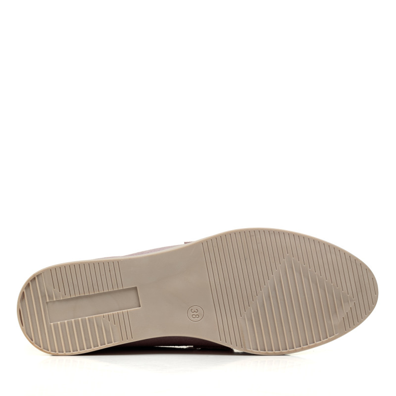 Туфли лоферы женские замшевые пудровые All shoes 892ТZ-Е