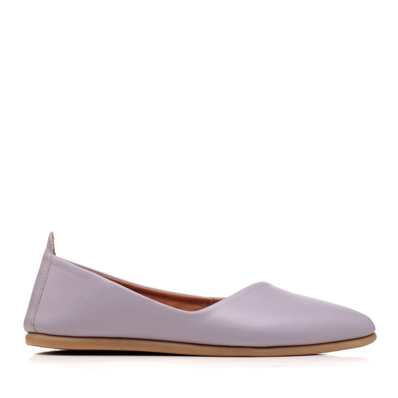 Балетки шкіряні на плоскій підошві бузкові Gossi 916ТZ