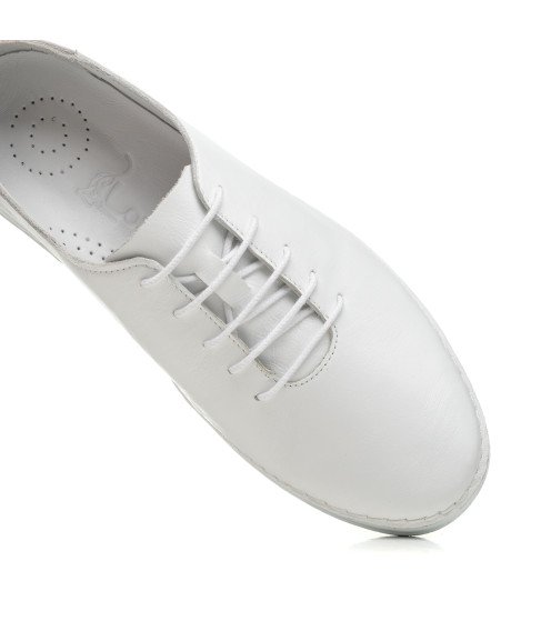 Туфли кожаные белые All shoes 921ТZ