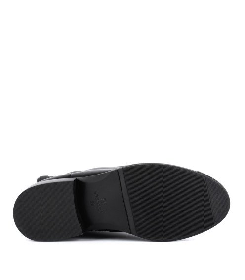 Сапоги женские кожаные черные на каблуке Brocoli 1075Ц