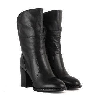 Полусапожки женские кожаные на каблуке Brocoli 1093Ц Полусапожки женские кожаные на каблуке Brocoli 1093Ц