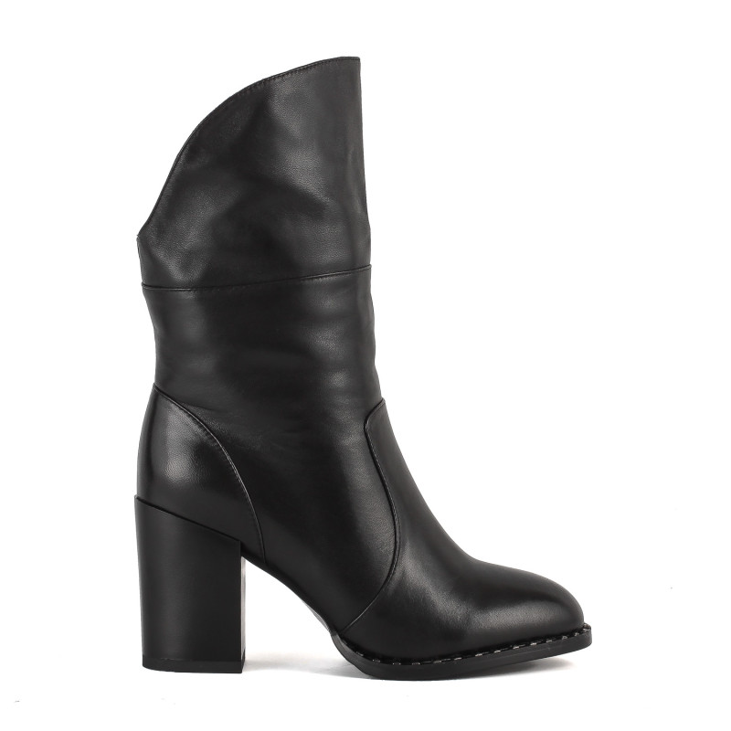 Напівчобітки жіночі шкіряні на каблуку Brocoli 1093Ц