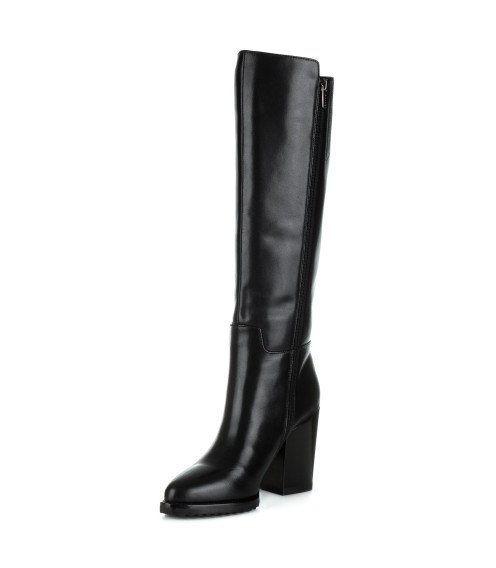 Чоботи жіночі шкіряні на широкому каблуці Balidoner класичні з пряжкою 1265Ц