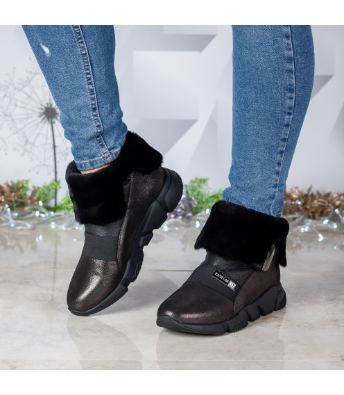 Ботинки женские кожаные бронзовые на платформе My Classic 1316Ц