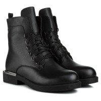 Ботинки женские кожаные черные на шнуровке My Classic 1323Ц
