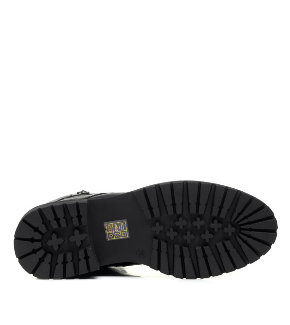 Ботинки кожаные Anemone черные на шнуровке 1483Ц