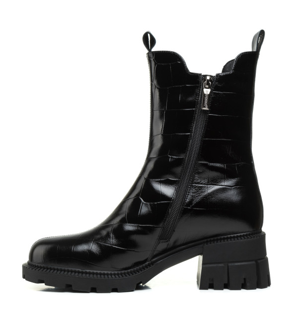 Ботинки зимние кожаные на удобном каблуке Sufinna 1527Ц