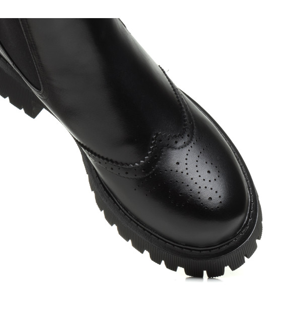 Челси зимние черные кожаные Farinni 1562Ц