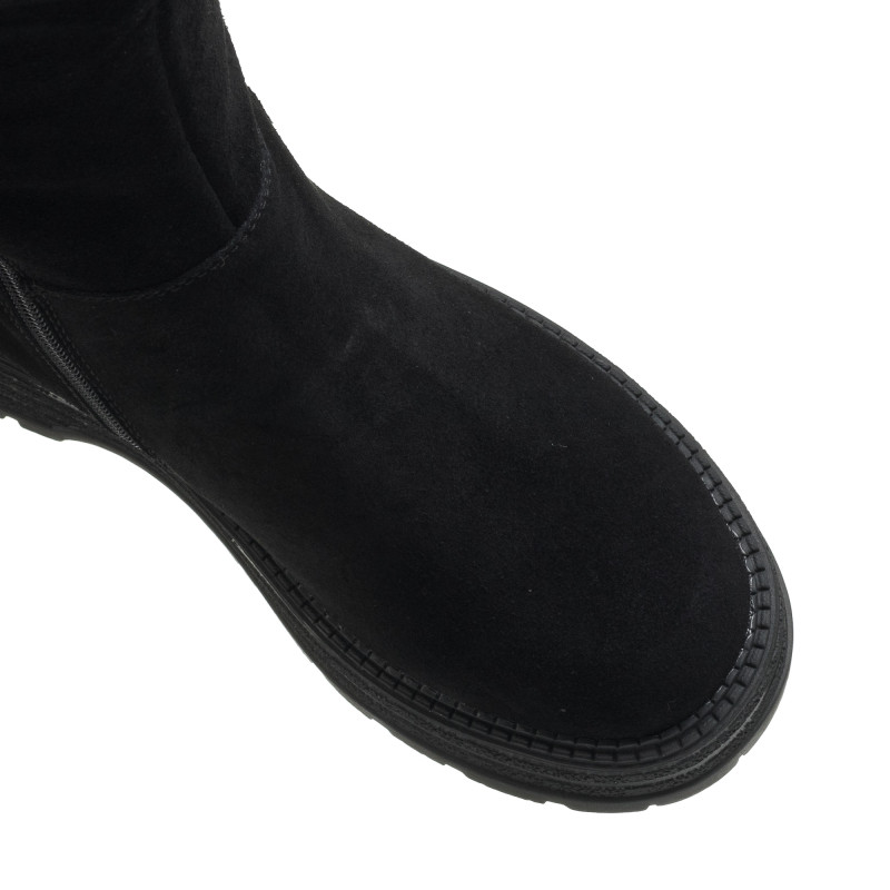 Ботинки зимние женские черные замшевые на платформе Meegocomfort 1647Ц