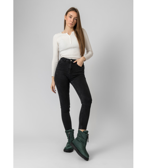 Ботинки зимние женские зеленые на платформе Pavi 1650Ц-А