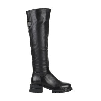 Сапоги женские кожаные черные зимние Geronea 1703Ц