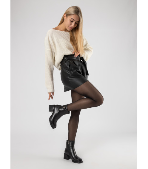 Ботильоны женские кожаные черные Melanda 1735Ц