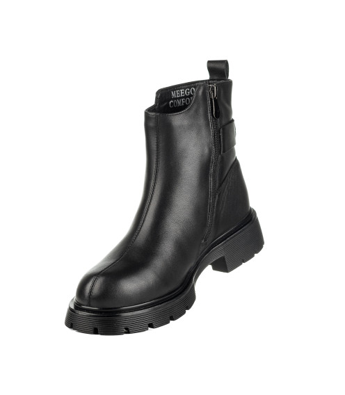 Ботинки женские зимние черные кожаные Meegocomfort 1750Ц