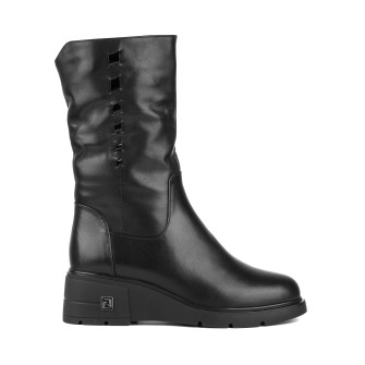 Полусапоги женские кожаные черные на танкетке Top.Ray 1755Ц