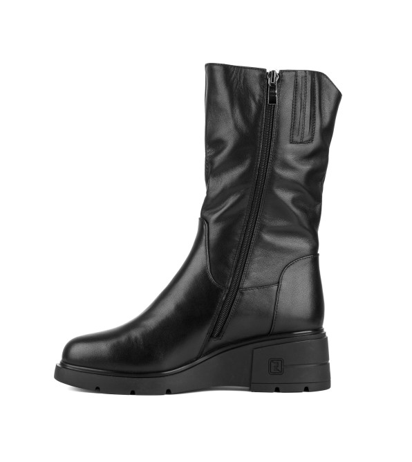 Полусапоги женские кожаные черные на танкетке Top.Ray 1755Ц