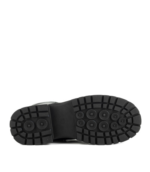 Ботинки женские черные кожаные на шнурках Meegocomfort 1757Ц