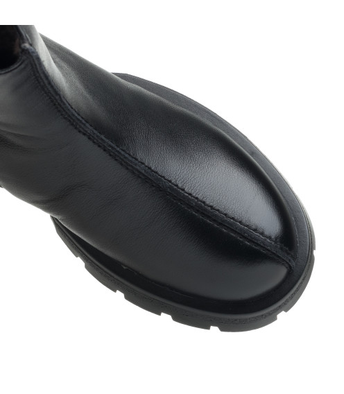 Ботинки женские кожаные черные зимние Meegocomfort 1875Ц