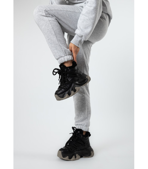 Кроссовки женские зимние черные Aimeini 1895Ц