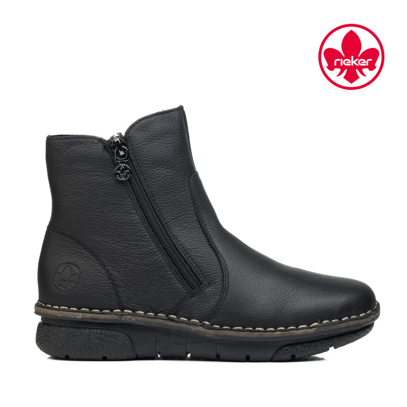 Ботинки женские черные с молниями Rieker 2004Ц