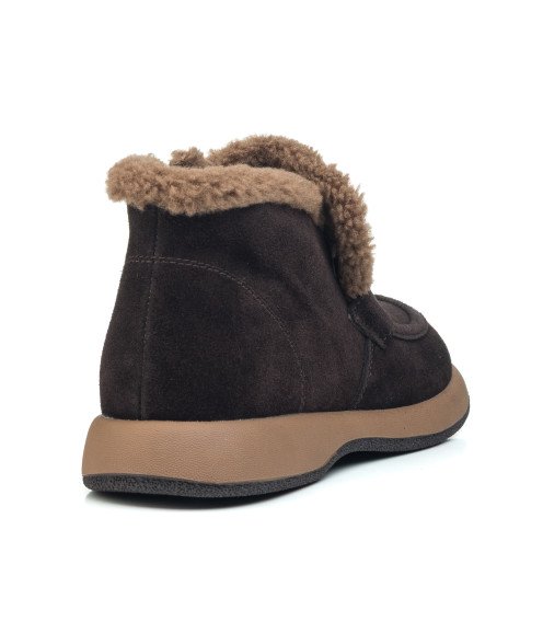 Черевики жіночі замшеві в шоколадному відтінку Renzoni 2022Ц